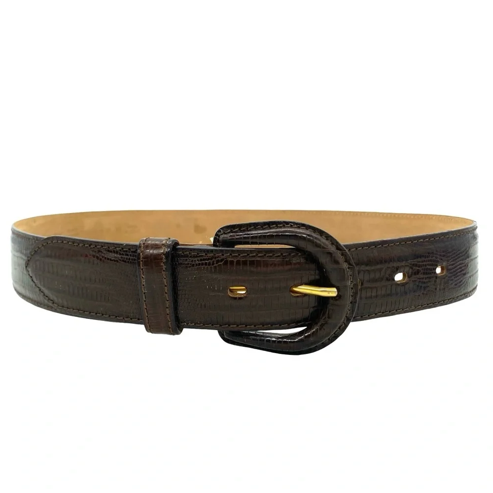 Banana Republic Women’s Brown Leather Crocodile Embossed Belt